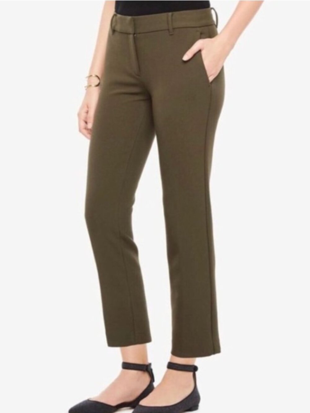 Ann Taylor Devin Fit The Ankle Olive Pants
